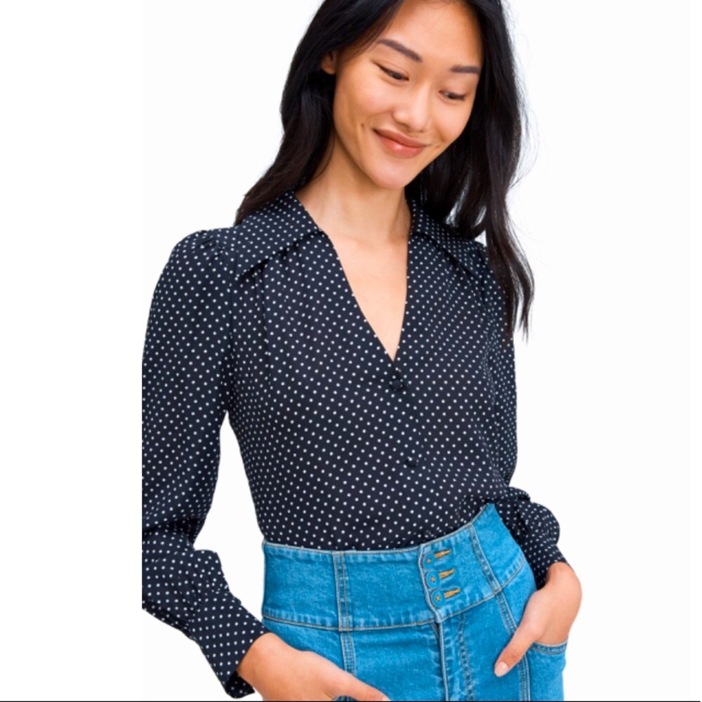 kate spade dainty dot silk blouse